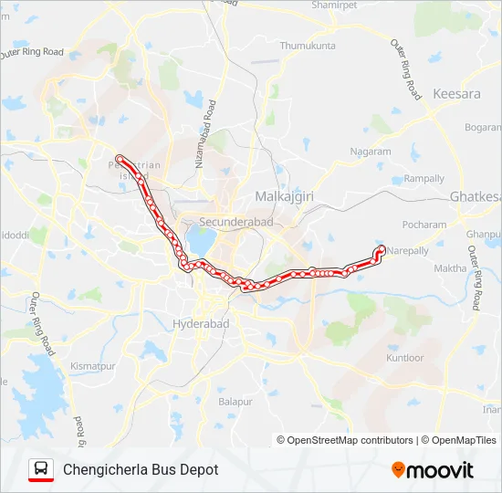113K Bus Line Map