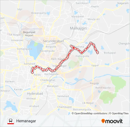 136N Bus Line Map