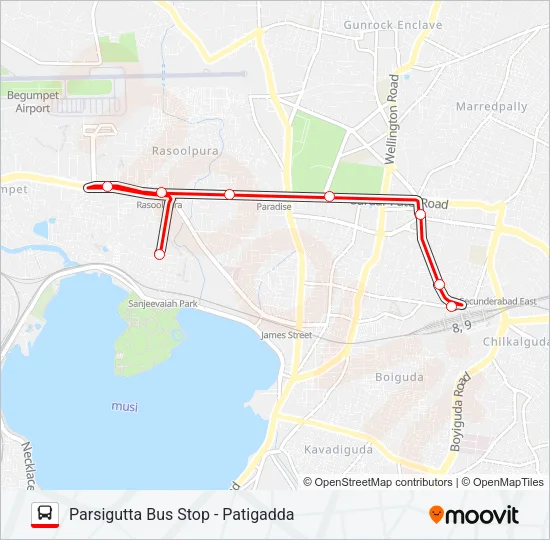 46P Bus Line Map