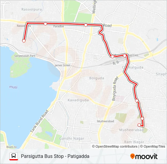 46P Bus Line Map