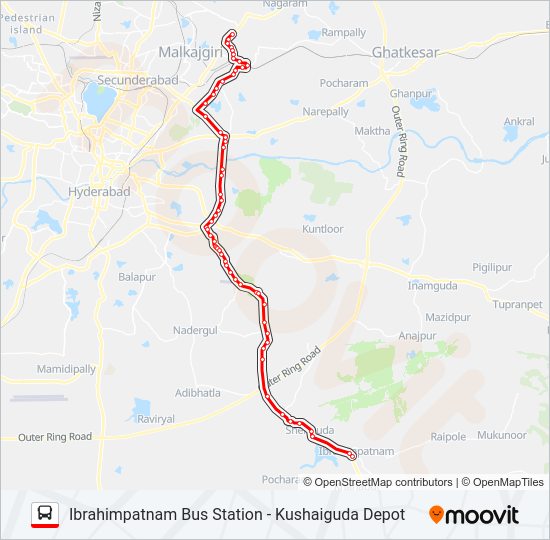 601 bus Line Map