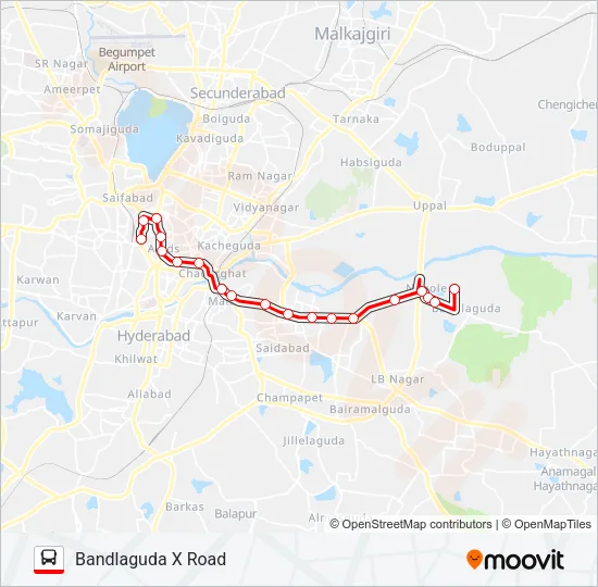 100J Bus Line Map