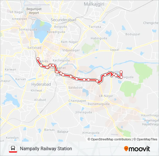 100J Bus Line Map