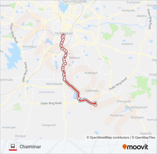 254 bus Line Map