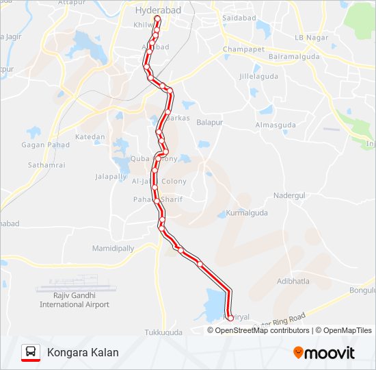 254 bus Line Map