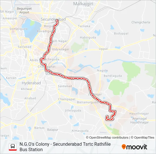 1D/V Bus Line Map