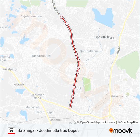 183B bus Line Map