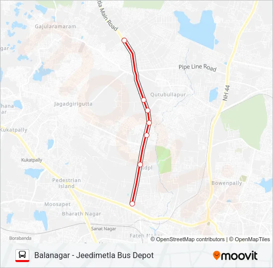 183B Bus Line Map