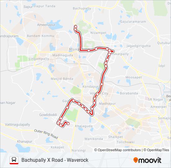 195 bus Line Map