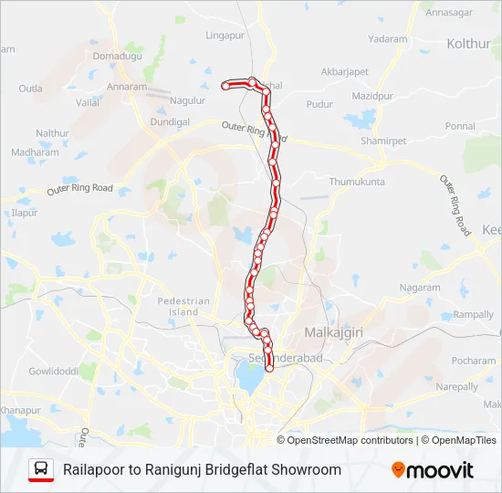 229R Bus Line Map