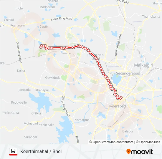 225M Bus Line Map