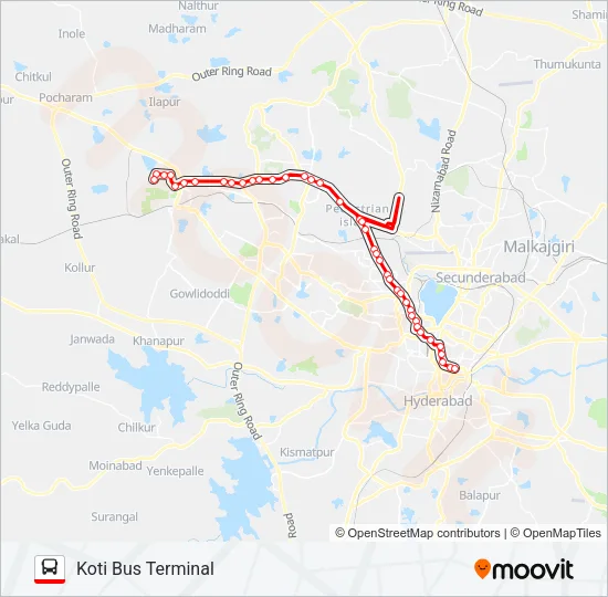 225M Bus Line Map