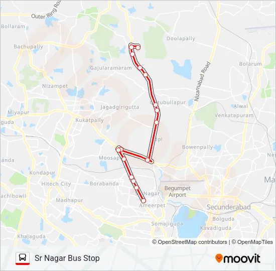 283A Bus Line Map