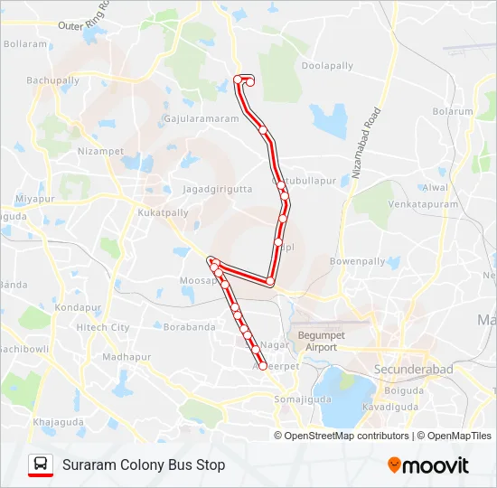 283A Bus Line Map