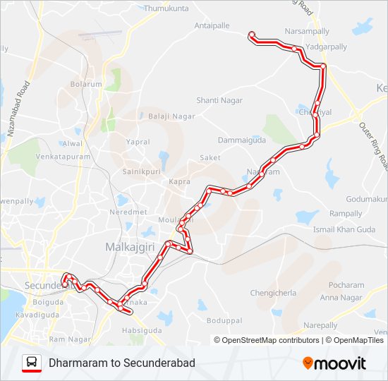 241T bus Line Map