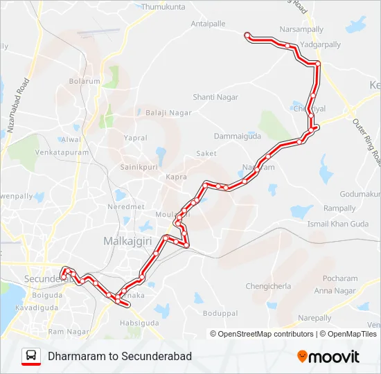 241T Bus Line Map