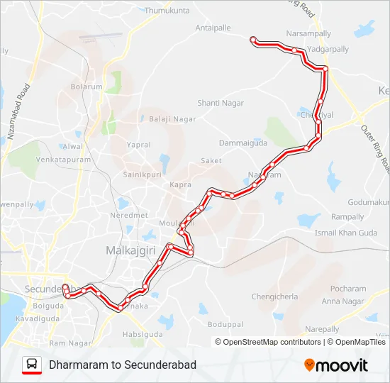 241T Bus Line Map