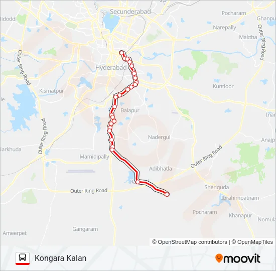 254M Bus Line Map