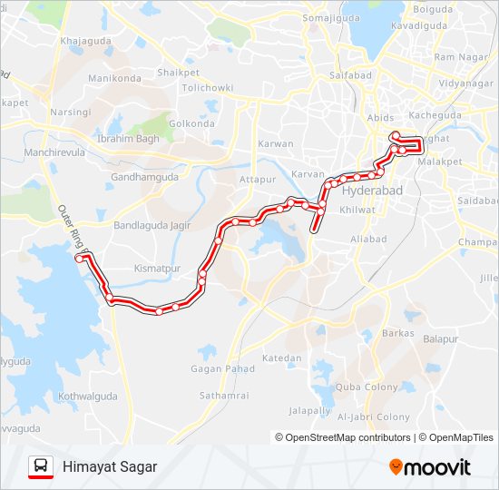 Himayat Sagar Route Map