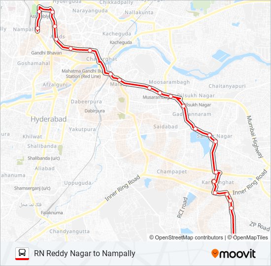 101R bus Line Map