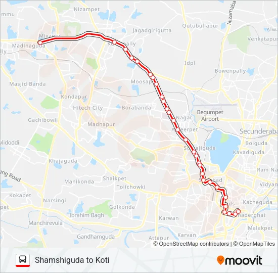 185N Bus Line Map
