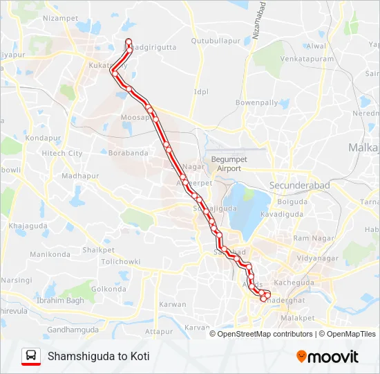 185N Bus Line Map