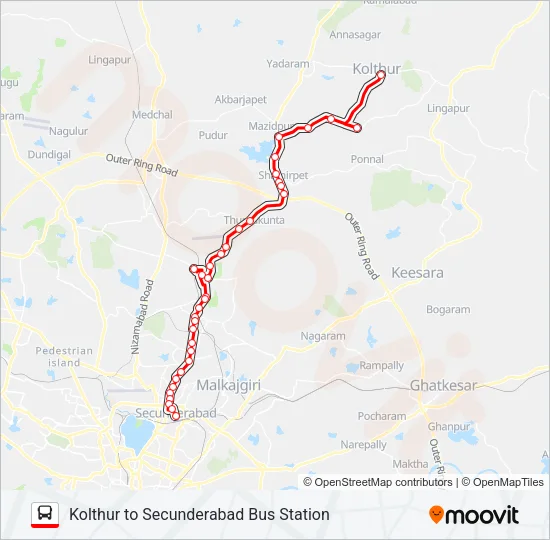 211D Bus Line Map