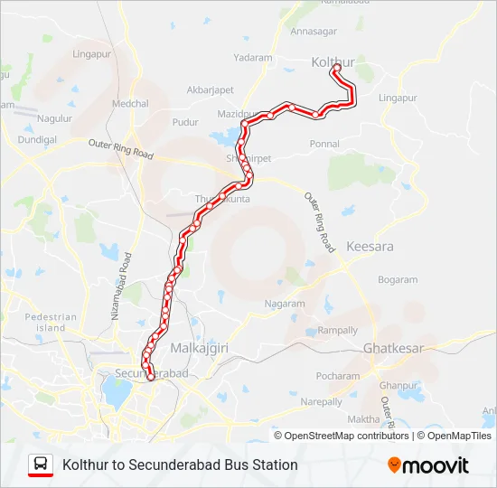 211D Bus Line Map