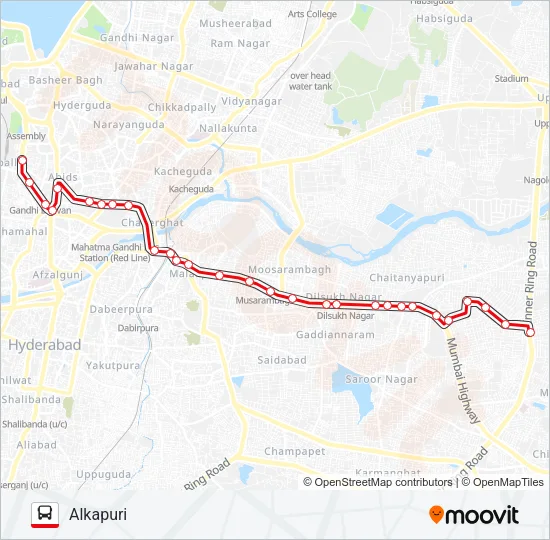 100A Bus Line Map