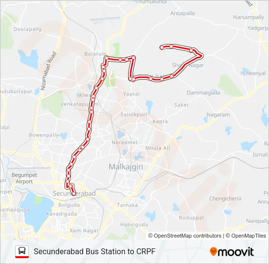 211M Bus Line Map
