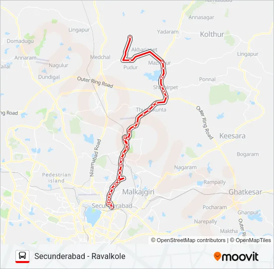 211R Bus Line Map