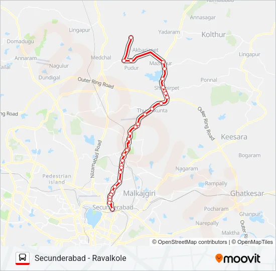 211R Bus Line Map