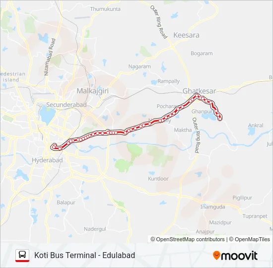 280E Bus Line Map