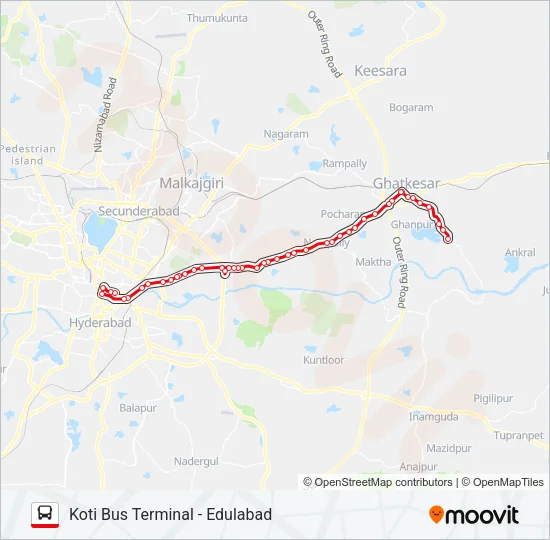 280E Bus Line Map