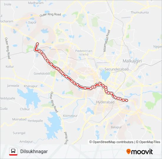 216D/L Bus Line Map