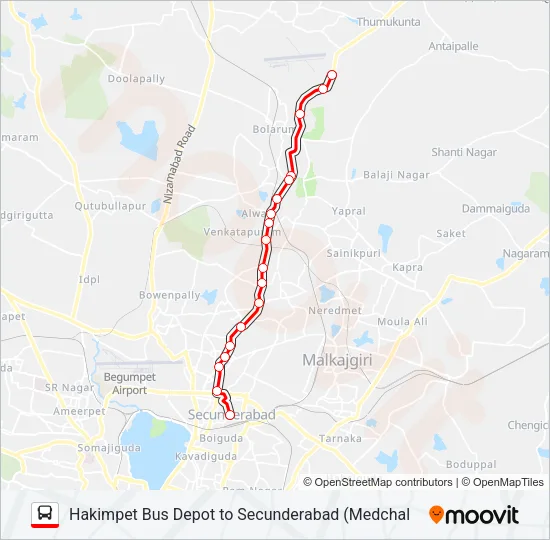 211E Bus Line Map