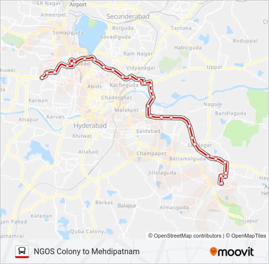 156H bus Line Map