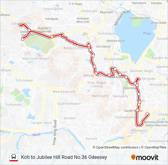 127J Bus Line Map