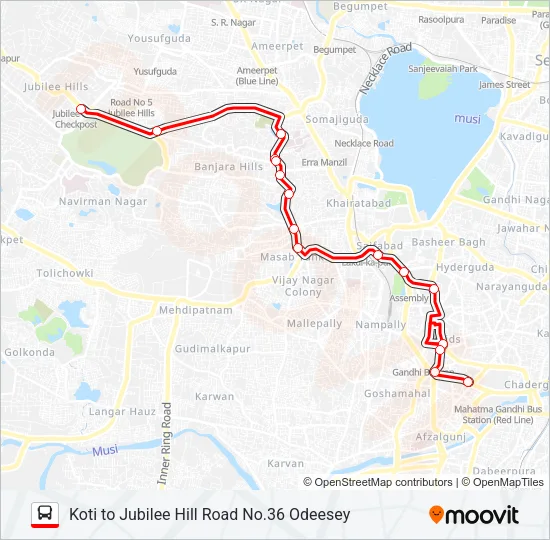 127J Bus Line Map