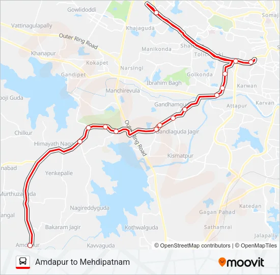 288A Bus Line Map