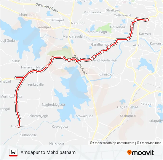 288A Bus Line Map