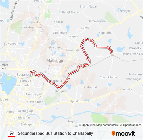 250P Bus Line Map