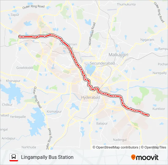 225L/299 Bus Line Map