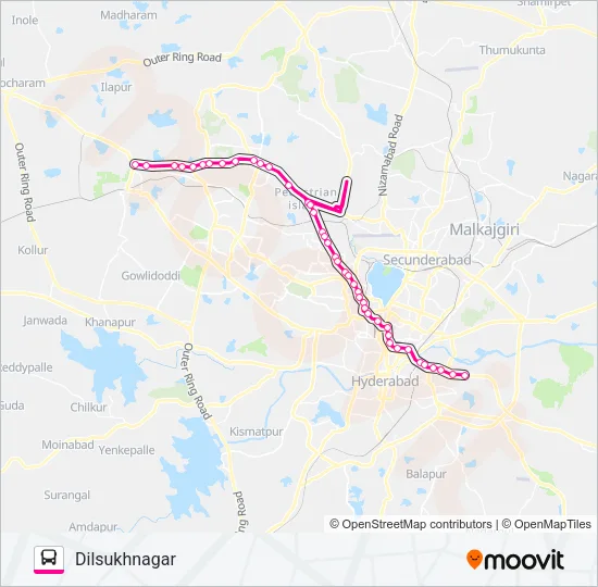 218D/L Bus Line Map