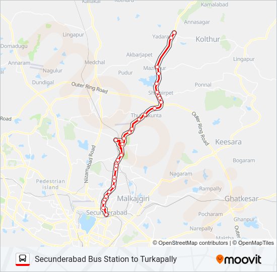 211T bus Line Map