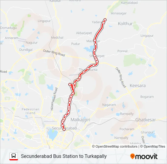 211T Bus Line Map