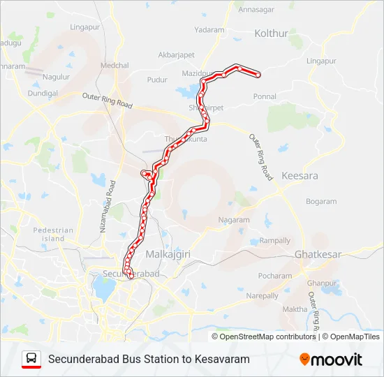 211K Bus Line Map