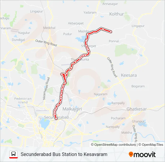211K Bus Line Map
