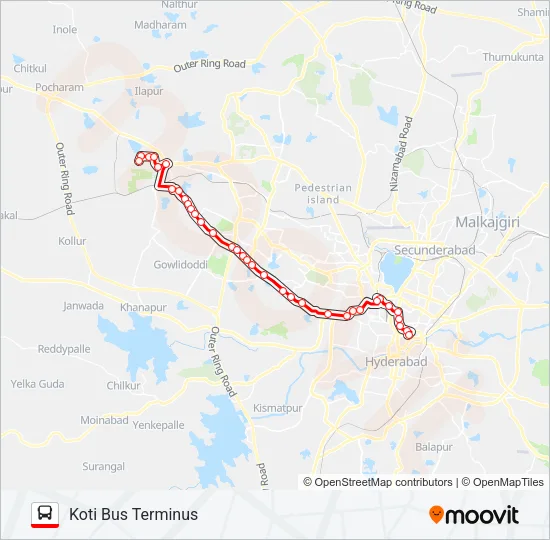 217M Bus Line Map