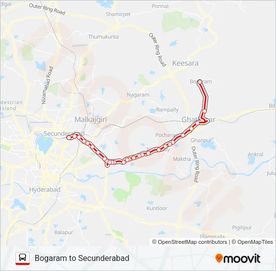 280B Bus Line Map